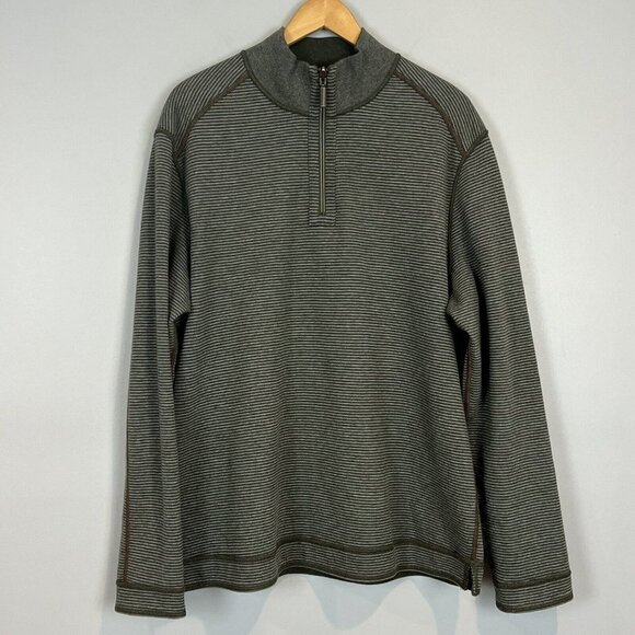 Tommy Bahama Quarter Zip Pullover Sweatshirt Mens XL Green Reversible - Picture 5 of 12